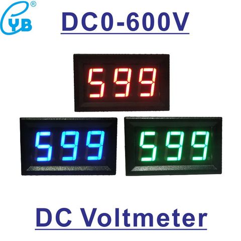 Medidor de voltaje Digital LED, voltímetro de Panel, voltímetro, cubierta negra y blanca, CC 0-600V, 0-500V ► Foto 1/6
