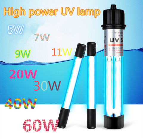 ¡! Lámpara esterilizadora de luz UV sumergible de 5 W/7 W/9 W/11 W/13 W para tratamiento de desinfección de agua de estanque tanque de peces de acuario ► Foto 1/1