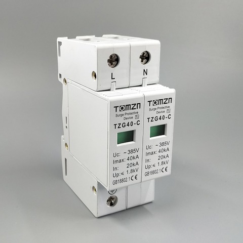 AC SPD 1 P + N 20KA ~ 40KA C ~ 385 V casa supresor de picos de tensión de protección bajo- tensión de descargadores dispositivo ► Foto 1/6
