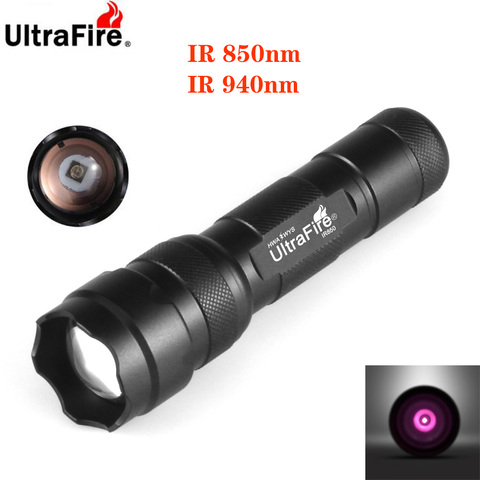 Linterna de visión nocturna ultra Fire con zoom 18650 IR, 5W850nm, 10W940nm, LED con radiación infrarroja, linterna táctica, linterna de caza ► Foto 1/6