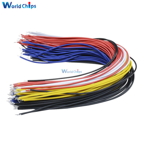 Cable de soldadura de doble cabezal PCB, 20CM, Breadboard Fly, Cable de puente, Conductor de estaño, 5 colores, 100 Uds. ► Foto 1/6