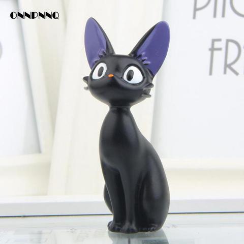 Figuras de gatos negros de dibujos animados, figuritas japonesas de resina Kawaii, decoración de escritorio, miniaturas de jardín, decoración del hogar ► Foto 1/6