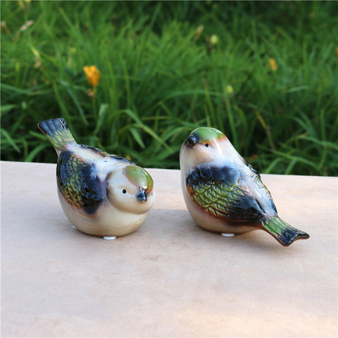 Figurita de pájaros de porcelana para parejas, ornamento de decoración artesanal en miniatura de cerámica para amantes de los pájaros, regalo de San Valentín para recuerdo de boda ► Foto 1/6