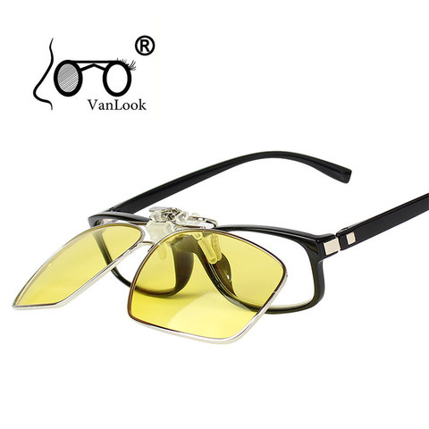 Gafas de Sol polarizadas con Clip para hombre, lentes de Sol polarizadas con Clip, visión nocturna, color amarillo, para conducir, Clips Polaroid ► Foto 1/1