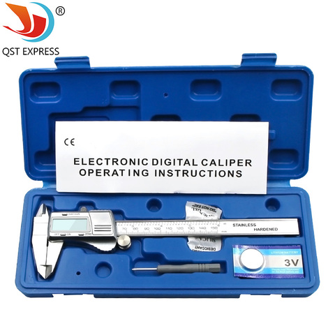 Calibrador digital 0-150mm 0,01mm Acero inoxidable pinzas electrónicas vernier métrica/pulgadas micrómetro manómetro herramientas de medición ► Foto 1/6