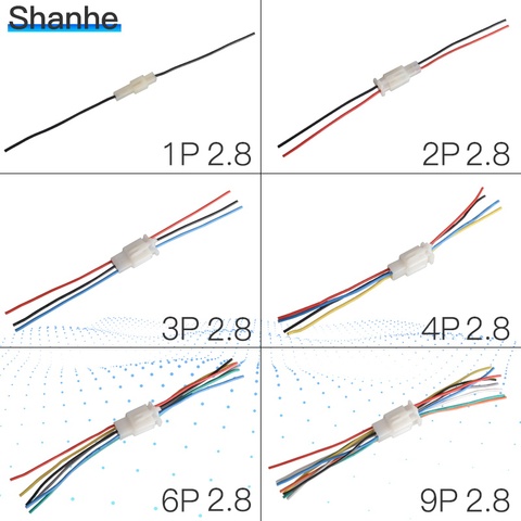 2.8mm2 3 4 6 9 pin automóvil 2,8 alambre eléctrico conector macho hembra cable Kits enchufes de terminal de ebike coche con cable ► Foto 1/6