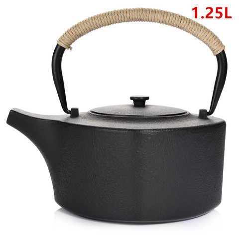 Gran oferta Tetera de hierro fundido conjunto tetera japonesa tetera de Tetsubin vasos utensilios de kung-fu colador de acero inoxidable tetera de té 1.25L ► Foto 1/5