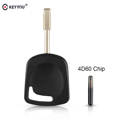 KEYYOU transpondedor llave de coche Shell para Ford Focus Mondeo escolta Fiesta de fusión de llave de control remoto FO21 hoja 4D60 Chip ► Foto 1/6