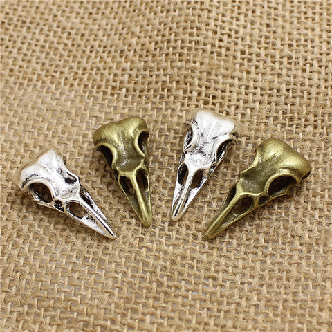 15 Uds 31*15*9mm 3D cráneo Birdhead encantos de Metal Vintage de moda animales pájaro colgante colgantes para joyería T0478 ► Foto 1/4