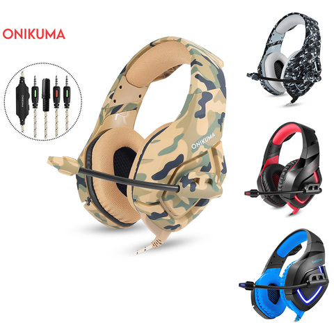 ONIKUMA K1, auriculares de camuflaje para videojuegos, Dee Bass, auriculares para PS4 con micrófono para PC, teléfono móvil, nueva tableta Xbox ► Foto 1/6