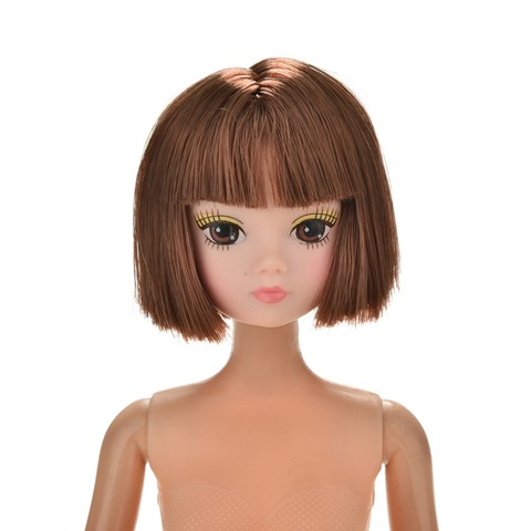 Cabeza de muñeca de goma de alta calidad, pelo corto marrón para Barbie, juguetes, regalos, 1 Uds. ► Foto 1/6