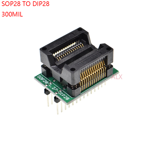 SOIC28-adaptador de enchufe para programador, 28 SOP28 a DIP28, ancho del cuerpo, 7,5 MM, 300MIL, IC, chip de prueba ► Foto 1/5