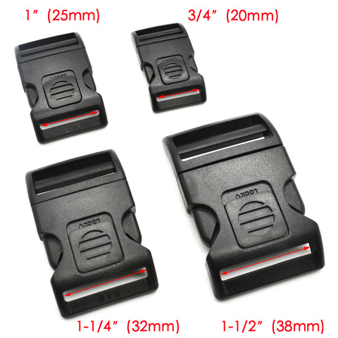 1 unids/pack de plástico hebilla de cierre lateral negro para mochila cinta de equipaje 20mm 25mm 32mm 38mm ► Foto 1/6
