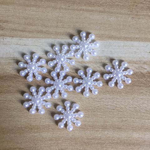 Brillo 100 unids/lote blanco flor de nieve forma Scrapbook simulado perlas coser botones Material de bricolaje resultados BV104 ► Foto 1/6