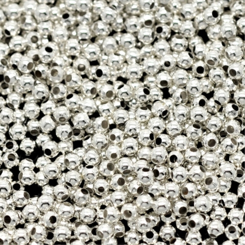 DoreenBeads 3000 Uds Color plata hierro suave separadores de cuentas redondos 2mm de diámetro Accesorios de joyería, tamaño del agujero 1mm, venta al por mayor ► Foto 1/3