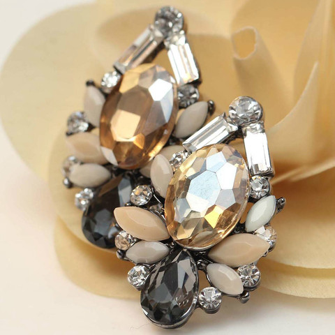 Pendientes de metal con pendientes de gemas para mujer y niña, aretes de cristal ► Foto 1/2