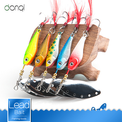 DONQL Spinner cuchara Metal señuelo de pesca 13g 16g lentejuelas Crankbait cuchara Artificial cebos Wobbler cebo giratorio con agudos ganchos ► Foto 1/6