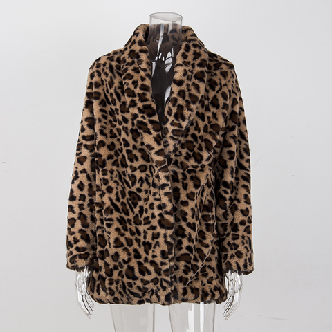 Abrigos de leopardo para mujer, abrigo de piel sintética, Chaqueta de felpa cálida de lujo para invierno, prendas de vestir a la moda de alta calidad, novedad de 2022 ► Foto 1/6