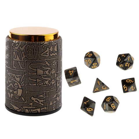 Dados poliédricos de 7 Uds para mazmorras y dragones DND Dados RPG MTG juego de mesa D20 D12 D10 D8 D6 D4 juego de Dados de colores mixtos y Copa de Dados ► Foto 1/6