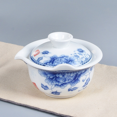 De cerámica gai wan té China Kung Fu té Dehua gaiwan juego de té de porcelana, juego de té y tetera para viajes hermosa tetera sencilla ► Foto 1/6