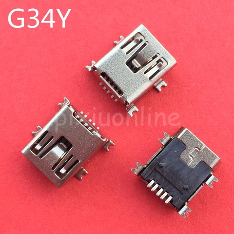 10 Uds. G34Y Mini USB 5pin conector hembra 4 pies para la carga trasera del teléfono móvil venta a pérdida ► Foto 1/6