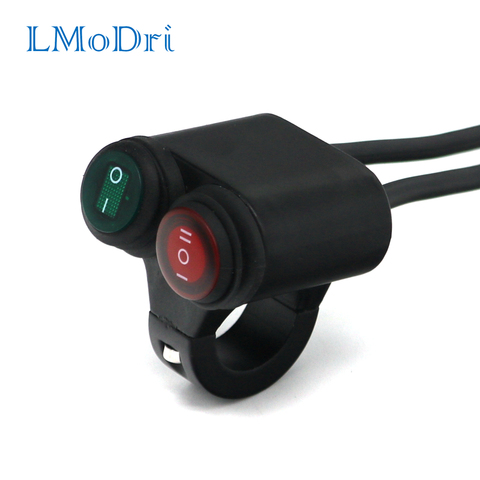 Lmodri motocicleta Agarraderas interruptor 2 botón de control 1 moto 22mm 7/8 