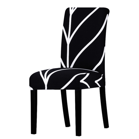 Todo Negro flor impreso silla cubierta lavable desmontable gran elástico cubiertas de asiento fundas elástico para banquetes hotel brazo boda ► Foto 1/6