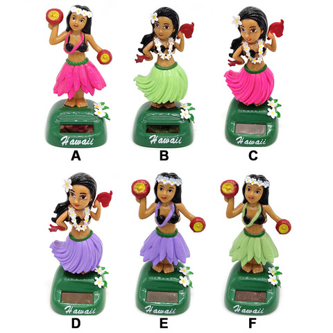 Accesorios de coche para decoración de muñecas de baile, cabeza móvil con energía Solar de juguete, oscilante, Estilo Hawaiano ► Foto 1/6