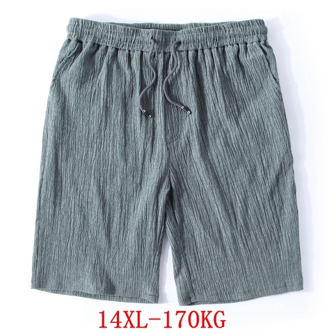 Pantalones cortos grandes para hombre, Shorts de talla grande, 11XL, 12XL, 13XL, 14XL, de lino, elásticos, deportivos, informales, holgados, 60, negros, de verano ► Foto 1/6