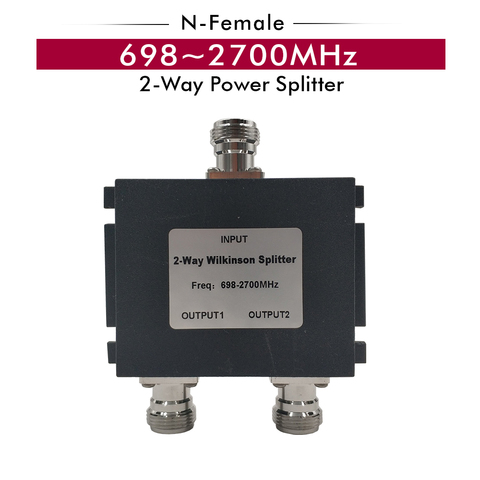Divisor de potencia de 698 ~ 2700MHz, divisor n-hembra de 2 vías para conectar 2G 3G 4G, amplificador de señal de teléfono, repetidor de Cable de antena ► Foto 1/6