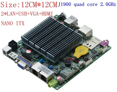 12CM ventilador Nano ITX con celeron j1900 quad core 2,0 GHz dual 1000M lan VGA HDMI placa base DC 12V ► Foto 1/1