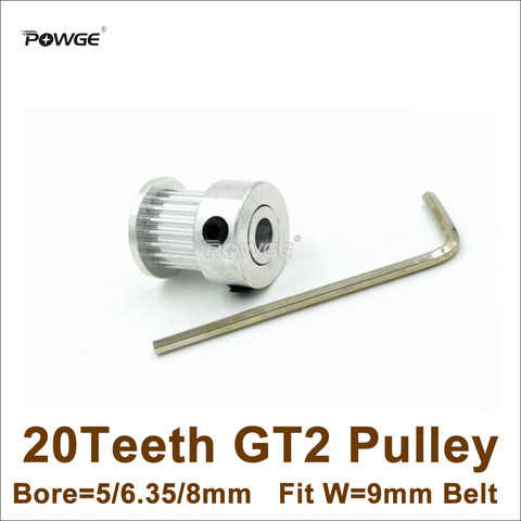 POWGE-polea de distribución GT2, 20 dientes, 5/6/6, 35/8mm, ajuste de ancho = 9mm, 2GT, correa síncrona de 20 dientes, 20 T, 2GT ► Foto 1/6