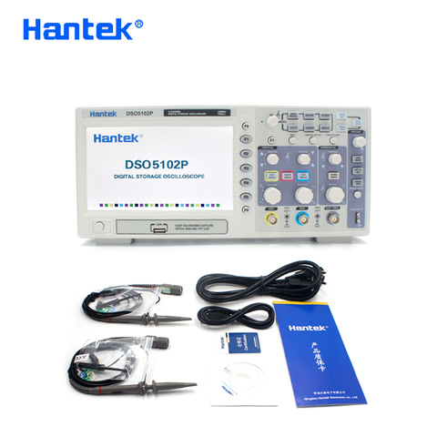 Hantek-Osciloscopio portátil de almacenamiento Digital DSO5102P, Osciloscopio de mano con USB, Osciloscopio de bolsillo, 2 canales, 100MHz, 1GSa/s 40K ► Foto 1/6