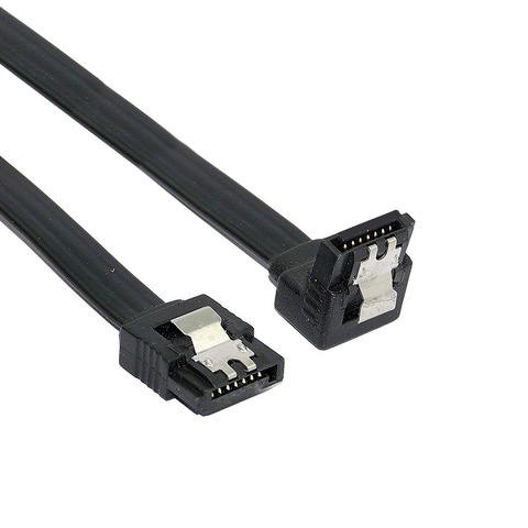 2 uds. De Cable de datos Sata 3,0 SATA III, Cable SATA 3 de 45cm con pestillo de bloqueo, recto a ángulo recto, 90 grados, 6GBs ► Foto 1/6