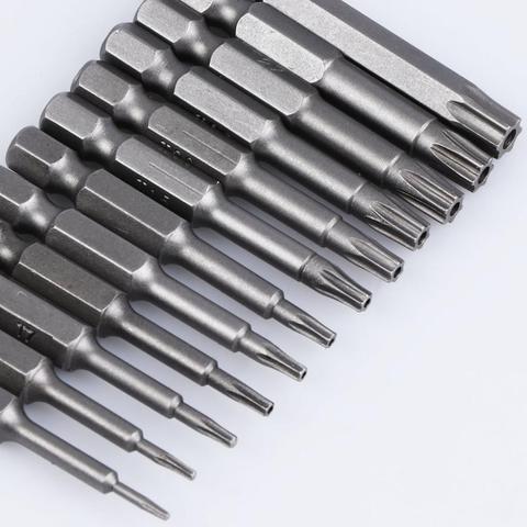 12 unids/set hexagonal Torx cabeza plana 50MM conductor Bits herramientas de mano juego de brocas de seguridad a prueba de manipulaciones destornillador broca destornillador Bits ► Foto 1/6