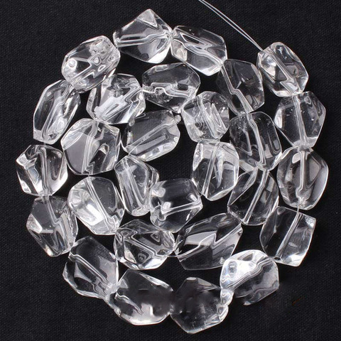 Naturales, transparentes y blancas de perlas de cristal de cuarzo 15 ''Irregular DIY suelta perlas de joyería de las mujeres de los hombres de pulsera de perlas de collar ► Foto 1/1