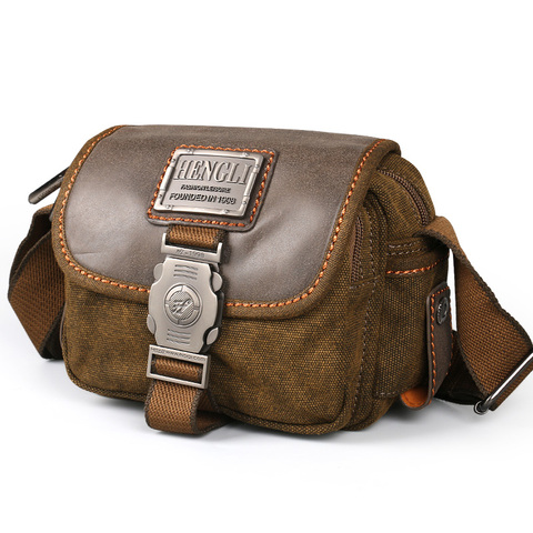 Retro hombres hombro ocio lona resistente al desgaste Cruz bolsa de mensajero Unisex casual crossbody bolsa ► Foto 1/1