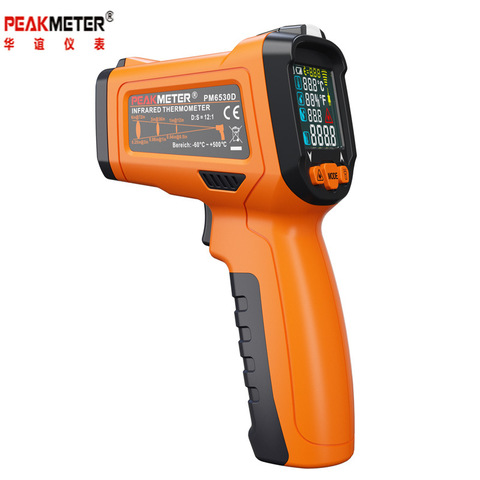 PEAKMETER PM6530D sin contacto infrarrojo IR láser Digital termómetro temperatura pistola humedad probador-50C ~ 800C tipo K thermocoupl ► Foto 1/6