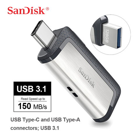 SanDisk Ultra Dual USB 3,1 tipo-C 256GB 128G 64G 32G multifuncional USB Flash Drive para Smartphones/Tablets/ordenadores ► Foto 1/6