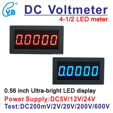 YB5145B LED Digital voltímetro DC 4 1/2 exhibición del metro del voltaje tester dc200mV/2 V/20 V/100 v/200 V/300 V/500 V/600 V 4.5 del metro del panel de voltio ► Foto 1/6