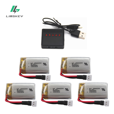 3,7 V 300mAH cargador de pilas recargables conjuntos para Udi U816 U830 F180 E55 FQ777 FQ17W Hubsan H107 Syma X11C FY530 batería Lipo ► Foto 1/2