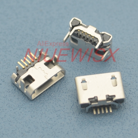 Conector micro USB de 5 pines para enchufe de 4 Patas, conector USB de aguja larga, mini usb, 50 Uds., envío gratis ► Foto 1/2