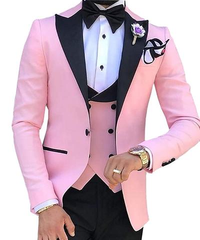 TPSAADE-trajes de 3 piezas para hombre, traje de boda personalizado para novio, Terno Delgado, chaqueta, pantalón, chaleco, lazo de corbata ► Foto 1/6