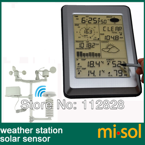 Misol/Estación Meteorológica Inalámbrica profesional Touch panel sensor Solar, con interfaz de PC ► Foto 1/5