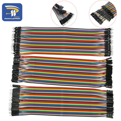 Línea Dupont 120 piezas 20 cm 1 P-1 P macho a macho + de hombre a mujer y Mujer a hembra Dupont cable para Arduino DIY Kit ► Foto 1/6