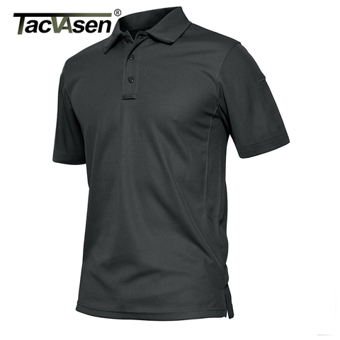 TACVASEN-Polo de manga corta para hombre, camiseta de secado rápido del ejército, trabajo militar táctico, Golf, ropa de senderismo, Verano ► Foto 1/6