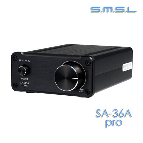 SMSL-Amplificador de potencia Digital SA-36A Pro, 25W x 2, TDA7492PE, color negro + 12V, 3.8a, adaptador de corriente ► Foto 1/4
