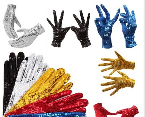 1 par de Michael Jackson con lentejuelas guantes de noche traje de fiesta de guantes de baile en el jardín de infantes es Guantes de niños 5 colores ► Foto 1/6