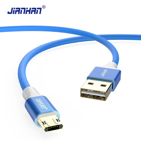 JianHan Micro cargador de cable USB Reversible de carga rápida cable de datos 2A Universal para Samsung Xiaomi Huawei Android Teléfono Móvil ► Foto 1/6