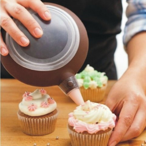 Decoración de pasteles, galletas, repostería, glaseado, jeringa, bolígrafo de placa de chocolate, herramientas de estilismo redondas de silicona ► Foto 1/6